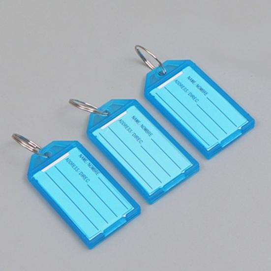 50Pcs Key Tags Bright Colors Plastic Waterproof Writable Hotel Key Organizer with Detachable Metal Rings Crack-resistant Key Labels Hotel Office Key