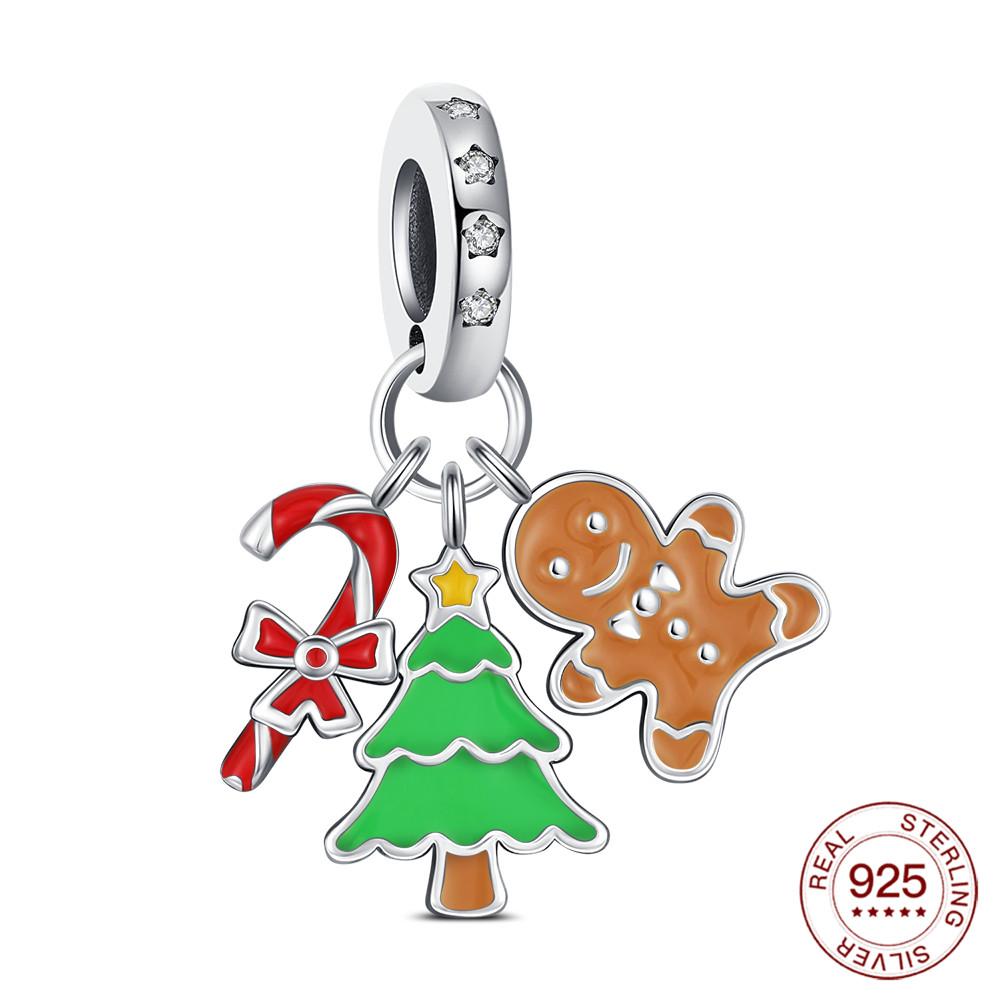 Copper Christmas Charm Candy Santa Hat Beaded For Original Bracelet Diy Jewelry Pendant Decoration Ladies Party