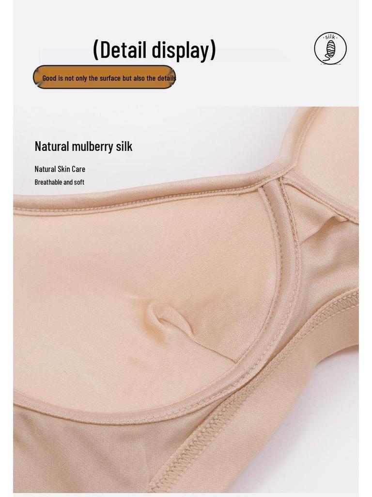 Pletená podprsenka z morušového hedvábí se zapínáním na zádech - Pohodlné, prodyšné sportovní spodní prádlo