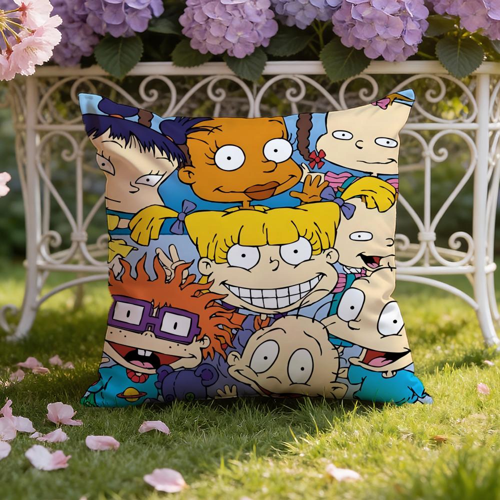 Anime cartoon R-Rugrats Cushion Cover Home & Car Dual-Scene Pillow Cover: Reversible for Premium Comfort