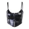 Minimalist Chest Cup Breasted Leather Sling Women's Fashion Fall and Winter Inner Match Sexy Slim-Fit U-Neck Vest