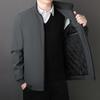 Large Size New Business Cotton Jacket for Men with Velvet Plus Cotton Thickened Warm Standing Collar Casual Versatile Jacket