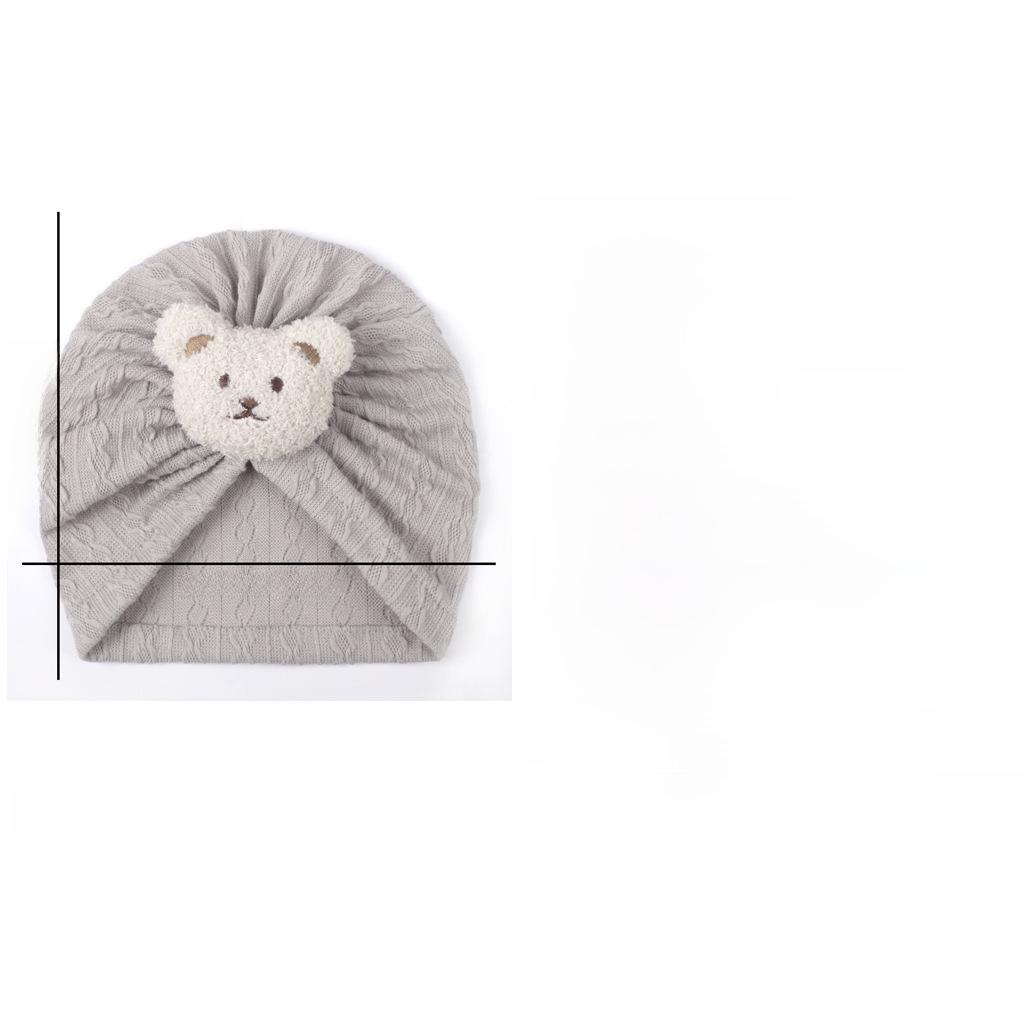 Frühling & Herbst Baby Bär Jacquard Pullover Mütze mit Stirnband