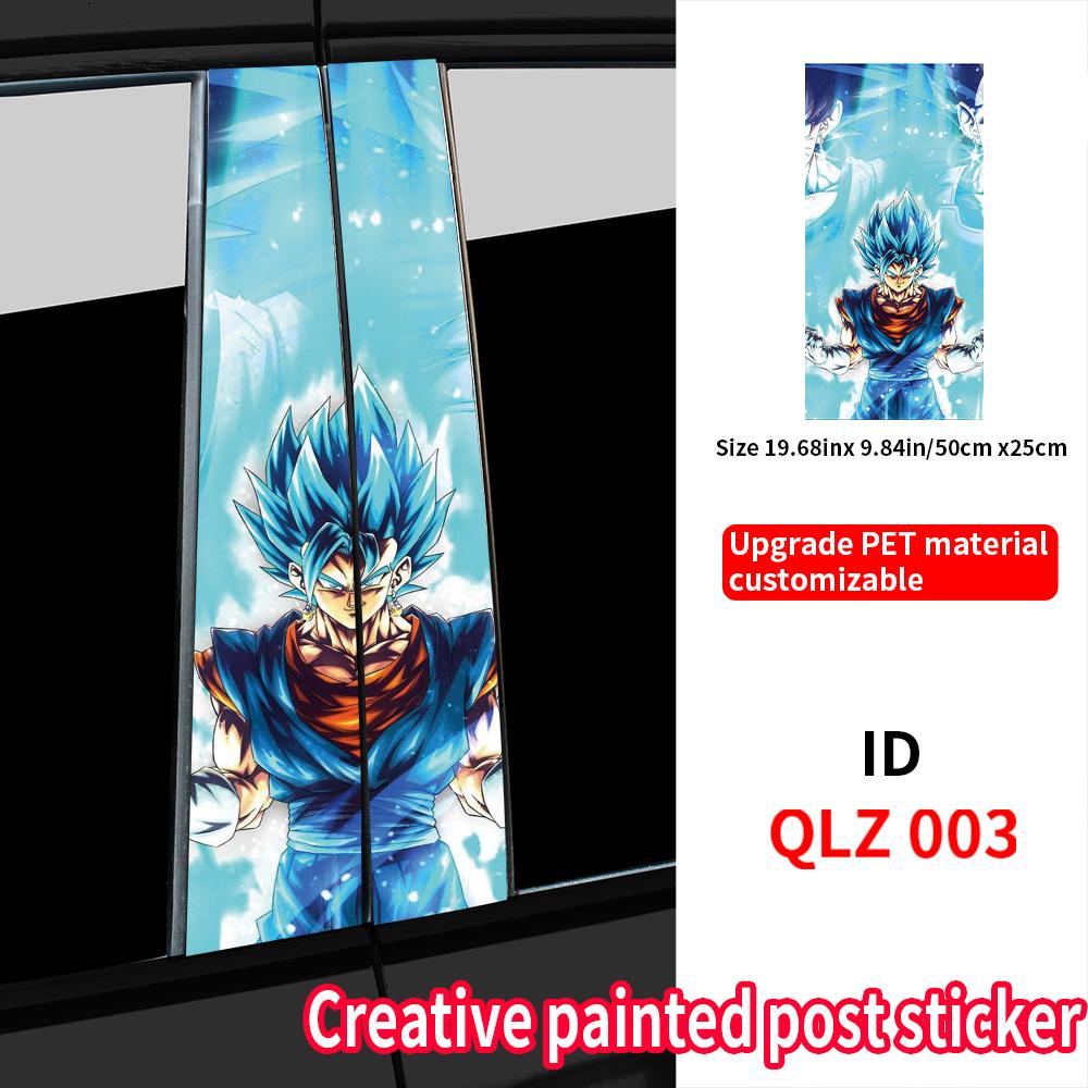 Anime Son Goku Car Stickers Car B-pillar Vinyl Decals Waterproof Auto Center Pillar Sticker Cover Scratches Vehicle Decor Decal