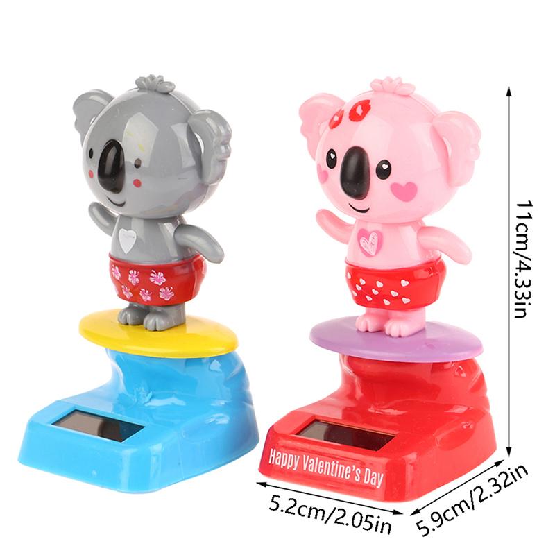 Kawaii Cartoon Koala Ornaments Solar Power Shaking Head Toy Car Ornament Decor