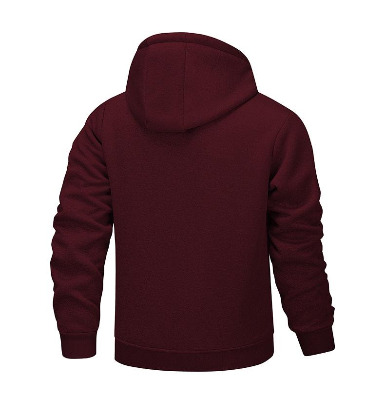 Men's Lamb Wool Hoodie Cardigan - Cross-Season, Thick, Casual, European Fit