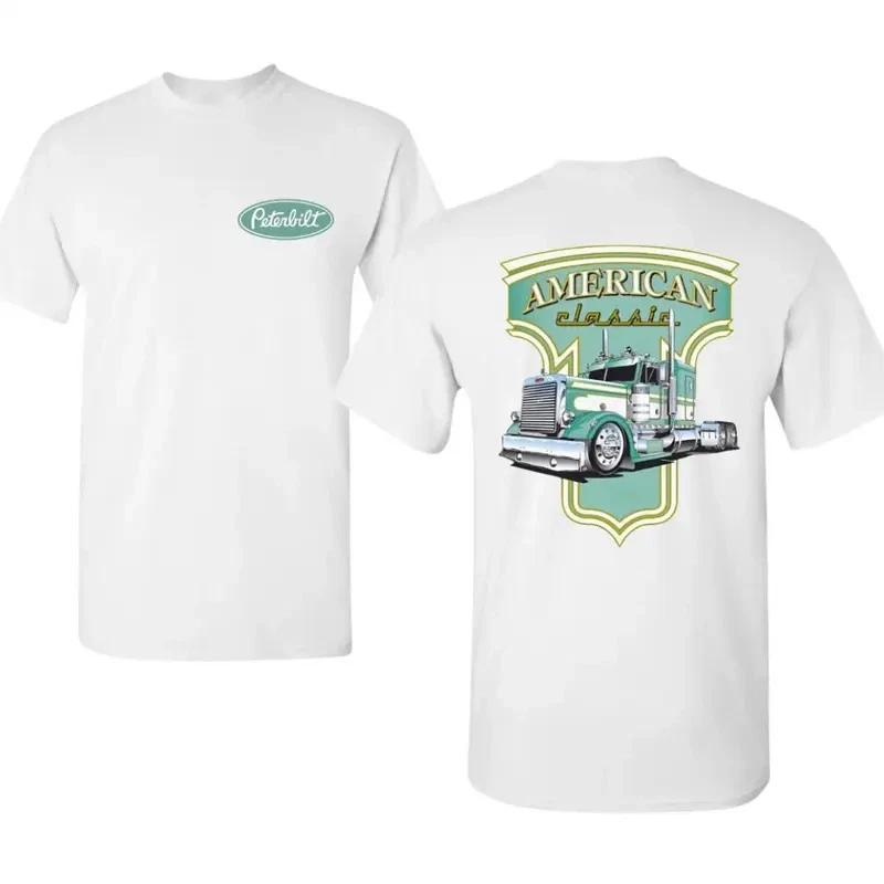 Peterbilt American Classic T-shirt With Vintage Semi Truck Graphic and Shield Fr S