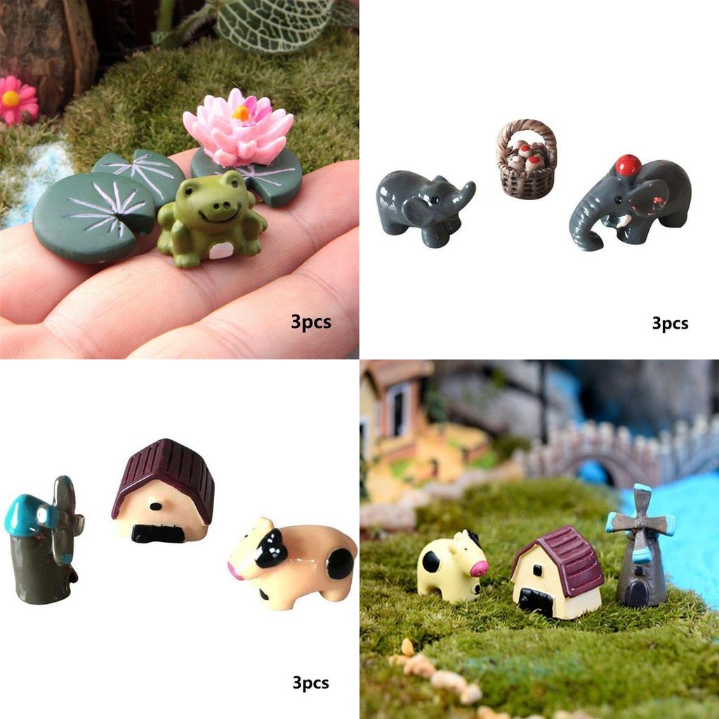 Adorable Cow Pig Dog Resin Ornaments For Miniature Garden And Home Decor
