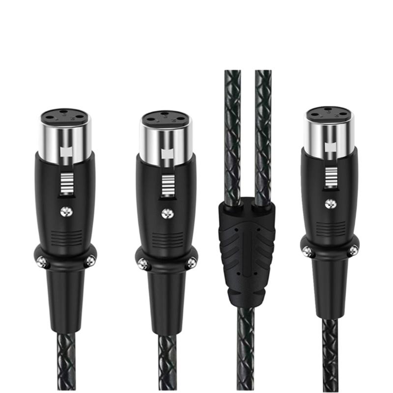 

3Pin Splitter Cable Balanced Microphone Splitter 1 Female to 2 Female Y Cable Cord for Microphone Adapter Accessories