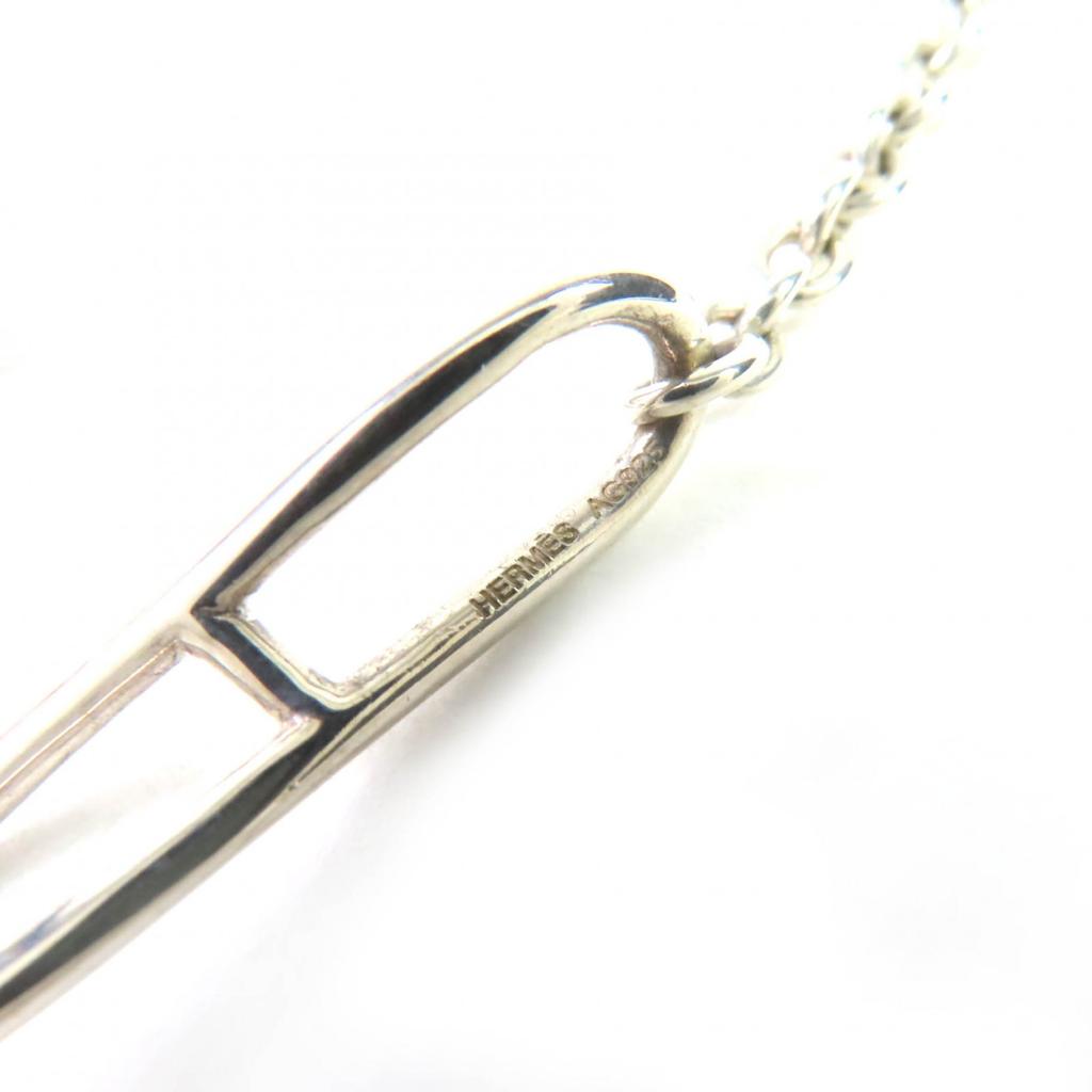 Tolle HERMES Chaine d'Ancre Twist Lange Halskette Accessoires Silber AG925 Damen Gebraucht