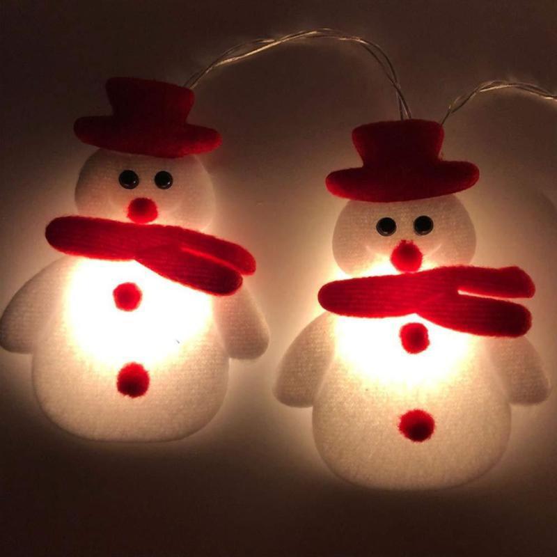 1.65m/ 3m LED Christmas Snowman String Lights Hristmas Tree Decoration Plush Snowman Lamp Indoor Living Room Party String Lamps