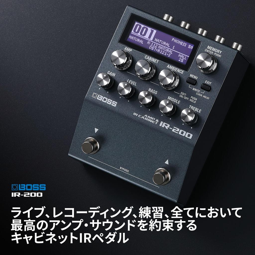 BOSS Cabinet IR Amp Cabinet Processor with a wide range of preamp models and diverse cabinet Ideal for live and IR-200 Pedal & IRs. recording,