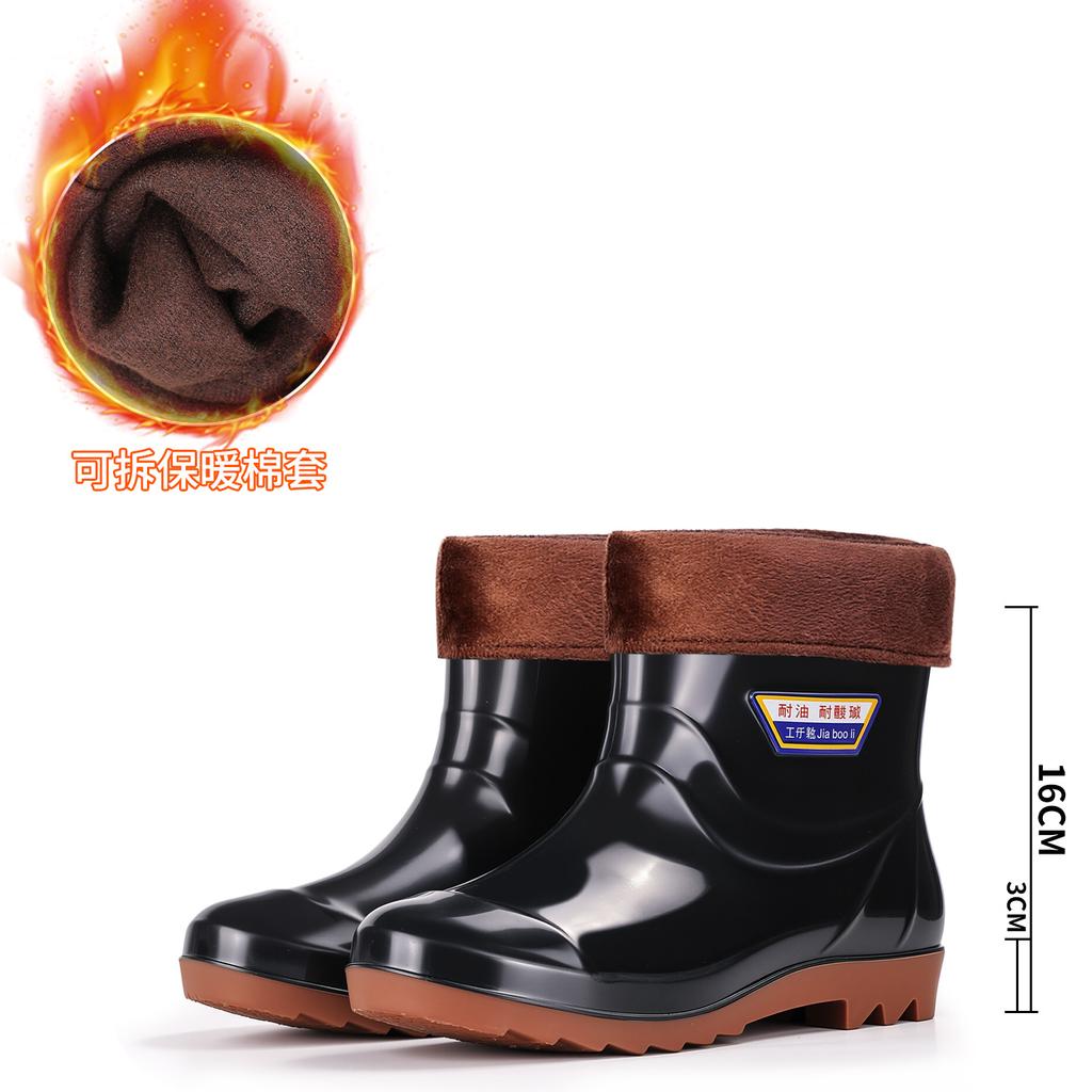 Thickened tall tube beef tendon waterproof rain shoes wear-resistant rain [36-50 extra large size]