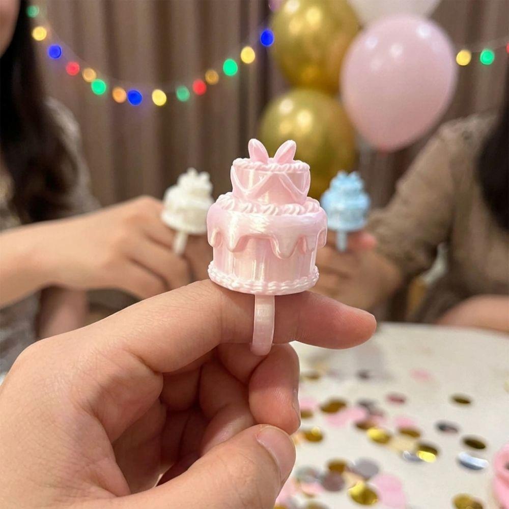 3D Simulation Cake Cake Ring Candle Holder Silk Finish Mini Cake Candle Ring Birthday Party Decor