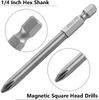 10Pcs 1/4" Hex Shank Screwdriver Bit Set Flat Slotted Cross Head Drive Bits S2 Steel Magnetic Screwdriver Bit for Power Screwdri