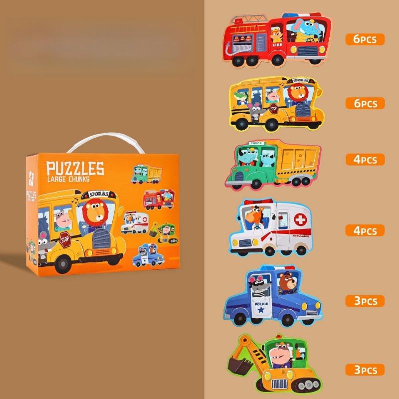 1PACK Children's 6-in-1 Portable Large Piece Puzzle Baby 3 to 6 Years Old Gift Box Early Education Educational Toys