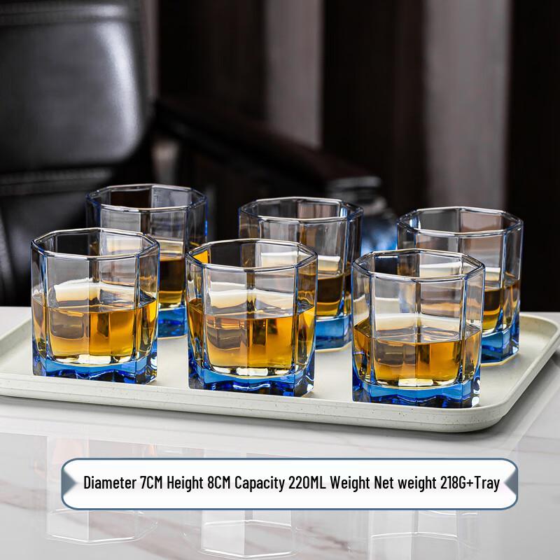 

Fulaivenzi Octagonal Tempered Glass Drinking Glasses, Set of 6