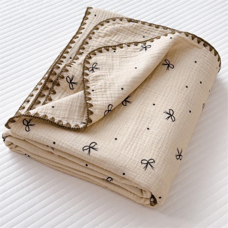 

OEING Bowknot Double-Layer Gauze Blanket 180x200cm