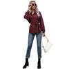 Fashionable and Casual Temperament Vintage Waist Slim Top Black Long Sleeve Lapel Solid Color Shirt for Women