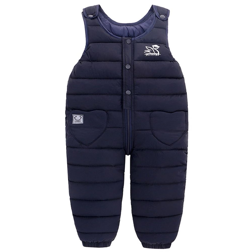 Kids Overalls Jumpsuit Down Pants Suspenders Pants Baby Suspenders Rompers Clothes Snow Play Boys Girls Padded Thick Autumn Winter 90 100 110 120