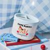Cute Makeup Brush Storage Box, Large Capacity Divided Organizer, Desktop Cartoon Cosmetic Eyebrow Pencil Storage Box