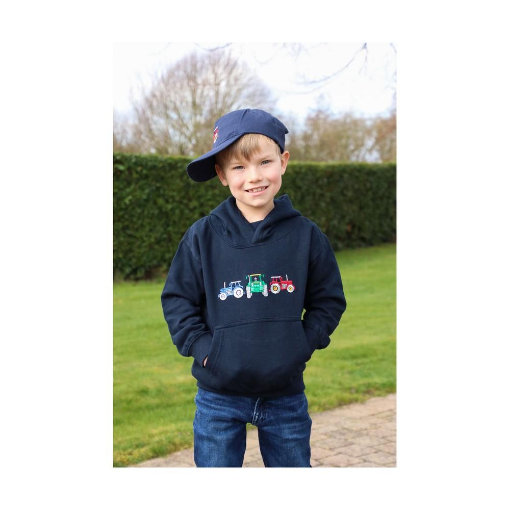 British Country Collection Childrens/Kids Three Tractors Hoodie