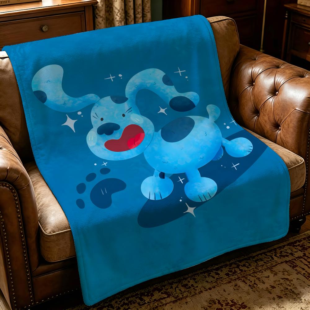 Cartoon B-Blue's Clues-s Throw Thick Comfort Flannel Quilt, Multi-scene Use Indoor Outdoor Daily Nap