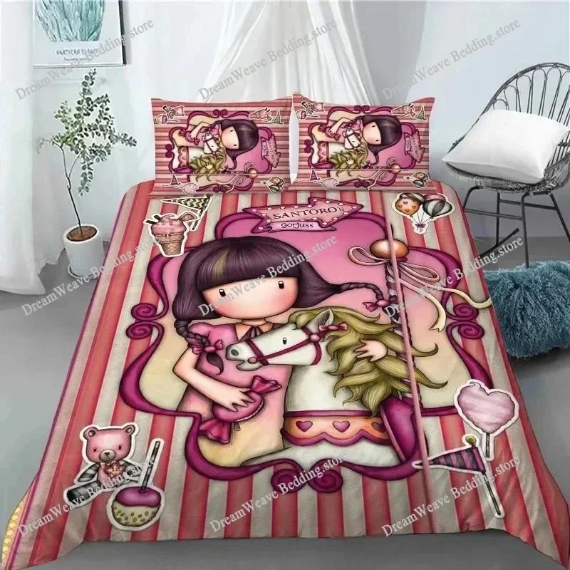 Set Copripiumino Santoro Gorjuss Matrimoniale Queen King Size Anime Bella Ragazza Set Biancheria da Letto Stampa 3D Santoro Gorjuss Copripiumino Ragazze