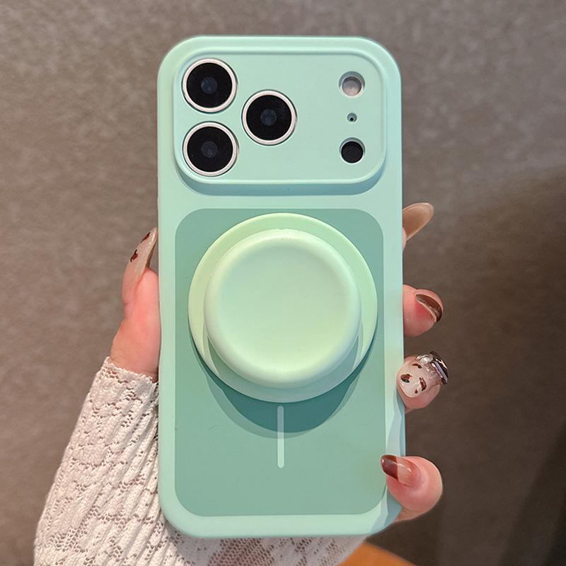 Liquid Silicone For Magsafe Magnetic Phone Case For iPhone 17 16 15 Pro Max 17Pro 16Pro Stand Holder Shockproof Cover