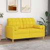 2-seater Sofa - Maison Exclusive - Polyester Fabric - Robust Metal Frame - Light Yellow