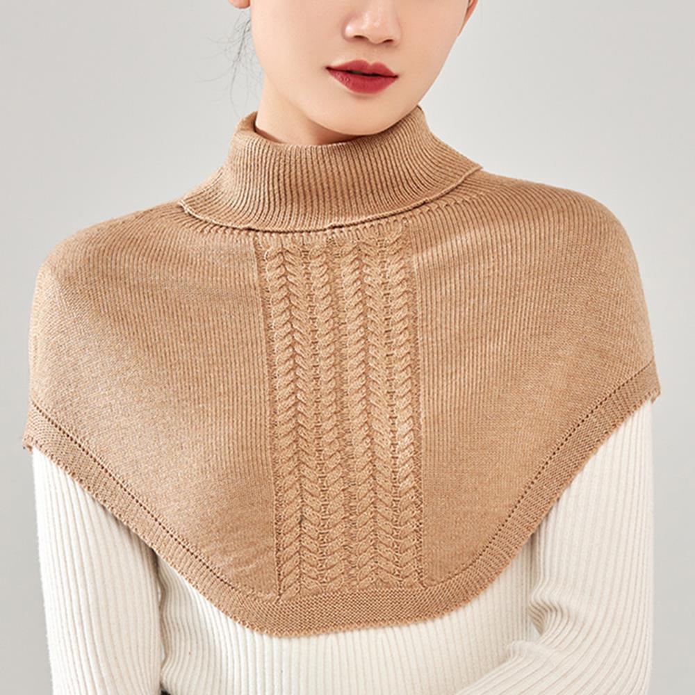 Winter Warm Knitted Fake Collar Detachable Turtleneck for Women False Collar Windproof Warm Shawl Scarf Neck Guard Collar