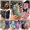 Für Samsung Galaxy A17 5G Hülle SM-A176B Neue Katze Schmetterling Bemalte Abdeckung Weiche Dünne Handyhülle Für Samsung A17 A 17 5G Fundas Taschen