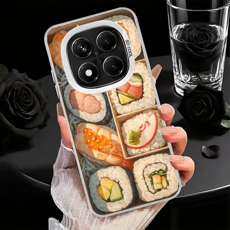 

Delicious Sushi Bento Shockproof Phone Case for Xiaomi Redmi Note 15 14 13 12 Pro Plus 11 11S 11T 5G Cover Anti Fall Fundas Redmi Note 11 Pro 5G