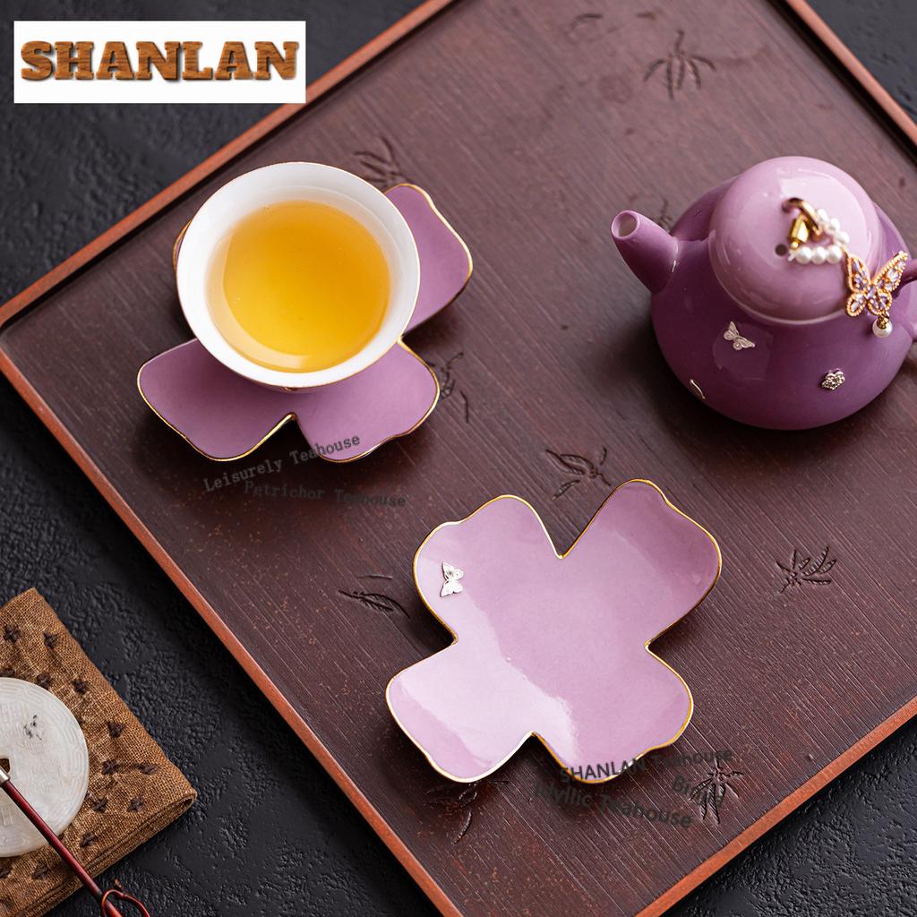 40ml Butterfly Flower Teacup Japanese Tea Bowl Sample Tea Cup Tea-tasting Personal Cup Chazhan Master Cups Ceremony Supplies