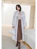 Women's Stylish Long Mink Fur Coat with Stand-Up Collar for Winter Warmth
