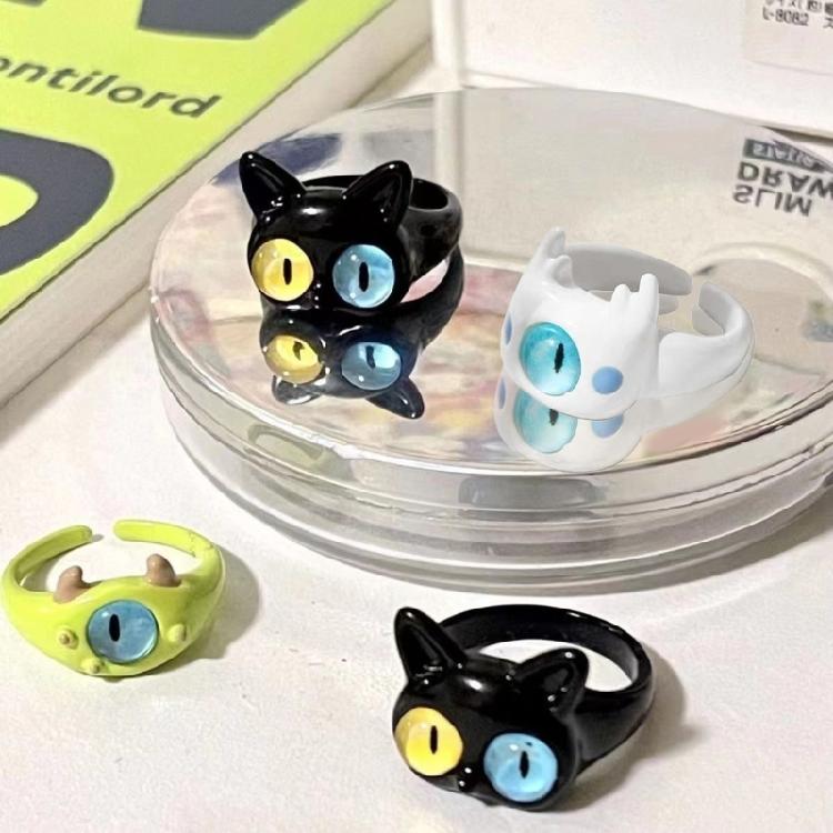 Harz Leichte Offene Ringe Kinder Monster Ring Tier Finger Katze Ring