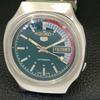 AUTOMATIC VINTAGE SEIKO 5 7009A JAPAN MENS GREEN COLOR DIAL WATCH A500760-5 R154-a500760