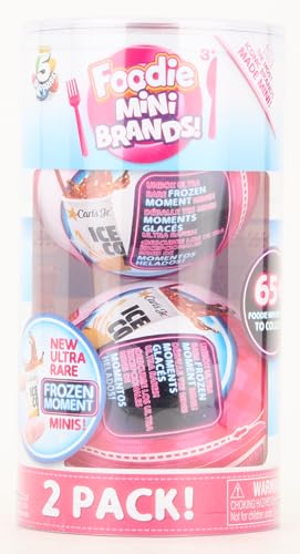 5 Surprise 77319 Foodie Minis (2-Pack) ZURU Mystery Capsule Real Miniature Brands, Collectibles, Fast Food Toys, Shopping Accessories