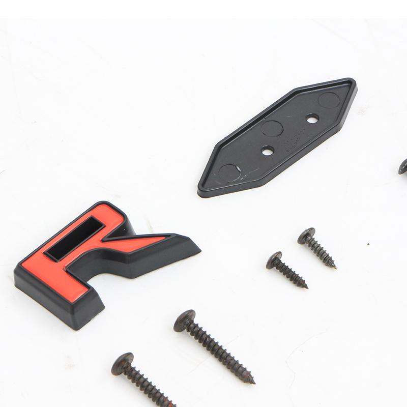 3D Plastic R Logo Front Grille Emblem Badge Car Rear Trunk Stickers For Ford Accessories