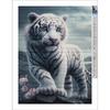 DIY Diamond Painting for Adults and Kids, White Tiger Diamond Painting Kit, Animal 5D Diamond Painting Diamond Art, Home Art Crafts 12x16 Inch