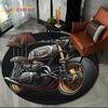 3D Retro Vintage Motorcycle Cartoon Round Area Carpet Rug for Living Room Bedroom Kid Playroom Decor,Pet Area Rug Non-slip Gift