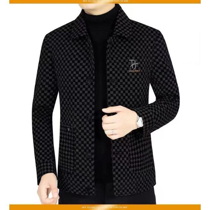 Men's High-End Lightweight Lapel Casual Jacket with Fleece Lining - Autumn/Winter Business Outerwear