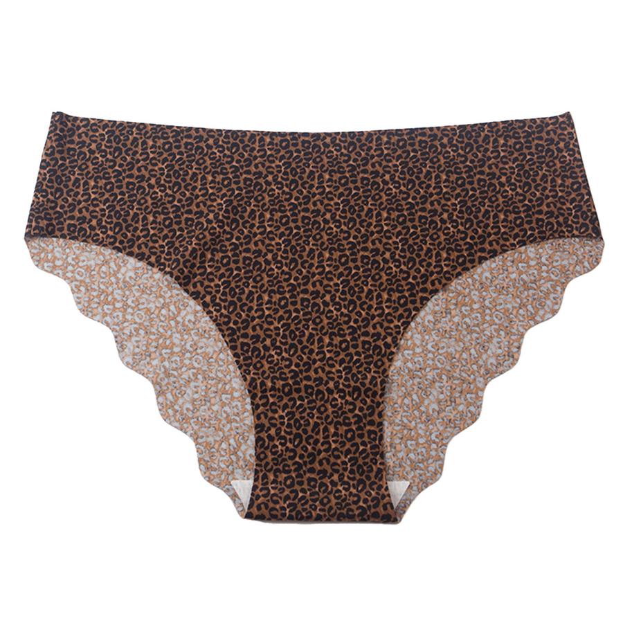 3 Pcs L Leopard Print Seamless Panties Women Ice Silk Low Waist Breathable Comfortable Briefs Women's Triangle Panties Wholesale