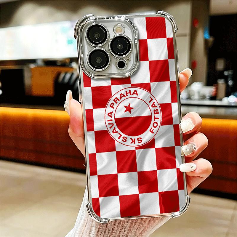 Sk Slavia Praha Czech Republic Soft Phone Case For iPhone 15 16 17 Air 14 Pro Max 16E Plus 13 12 Mini Plating Anti-Fall Fundas