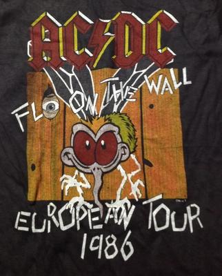 Vintage Stijl AC/DC Heruitgave Fly on the Wall 1985 Concert S-4XL Unisex T-shirt