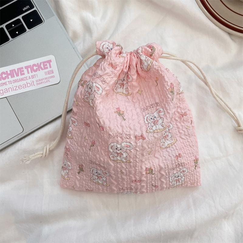 1 stk Koreansk Søt Liten Myntpung Nøkkel Øretelefon Snøring Oppbevaringspose Jenter Smykker Leppestift Kosmetikk Taupose Snøreposer