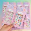 24pcs Kids' Cute Red Cherry/Rabbit/Carrot Press On Nails Cartoon Short Square Fake Nails Reusable Nails Decor with Glue & File