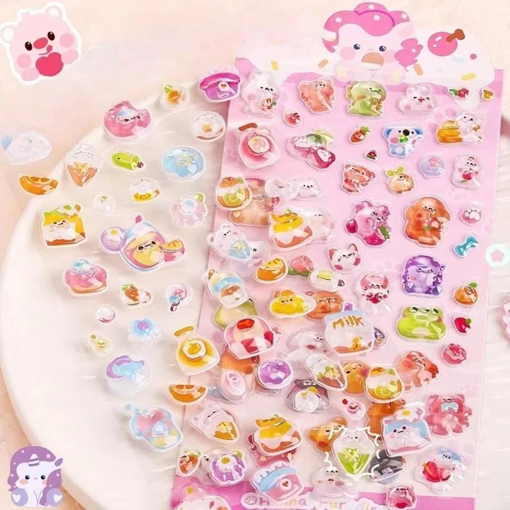 2pcs Creative Stationery Stickers PVC Diary Decoration New 3D Stickers  Students Gifts