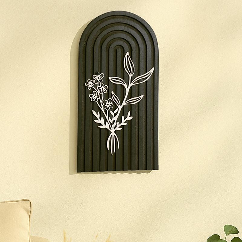 1PC Hollow Flower Pattern Ornaments Bohemia Living Room Pendants Creative Wood Unique Wall Hanging Homestay Crafts DIY Home Decor