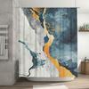 Modern Bathroom Decor Shower Curtain Waterproof Abstract Design Print Water Drop Resistant for Bathtub Tubs Home Decoration Blue